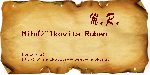 Mihálkovits Ruben névjegykártya